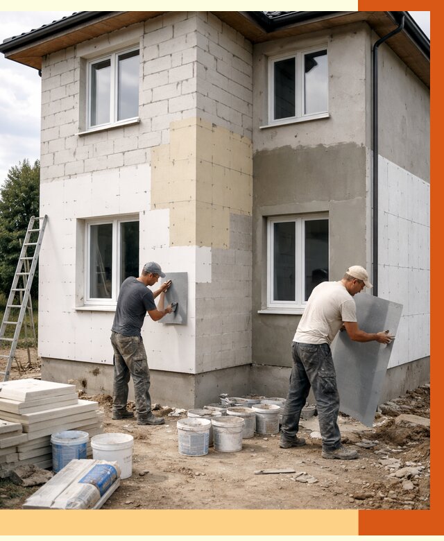 Утепление дома из газобетона в Гае от 4270 руб./м² — заказать у ТепломастерГай