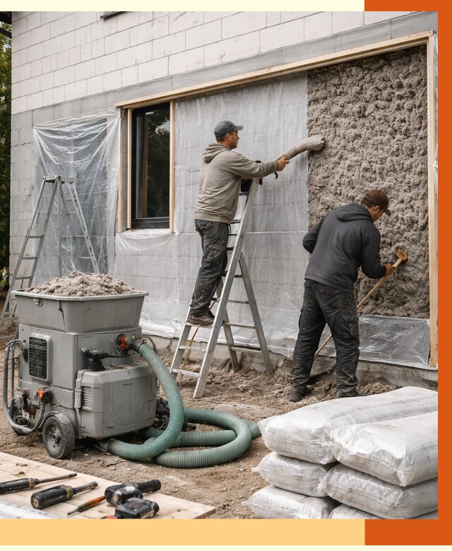 Утепление дома из газобетона эковатой в Гае от 4575 руб./м2 | ТепломастерГай